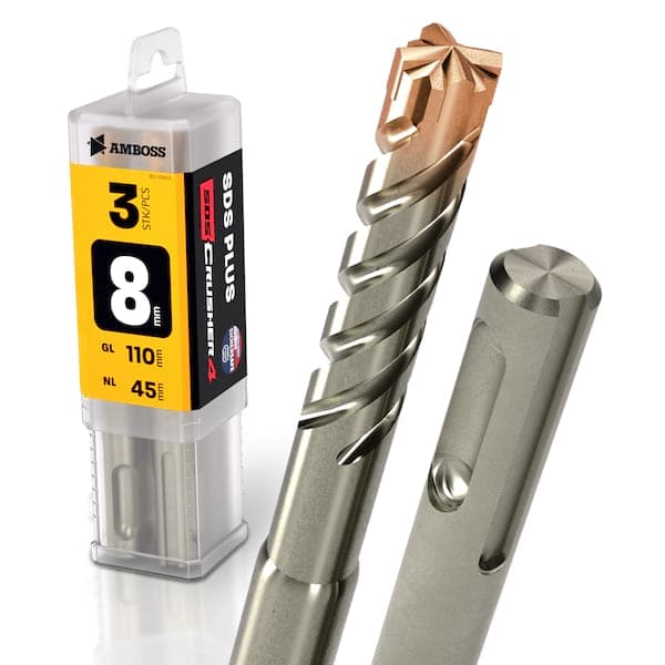3x Bohrer SDS Plus Schaft - Ø:8 mm - GL: 110 mm