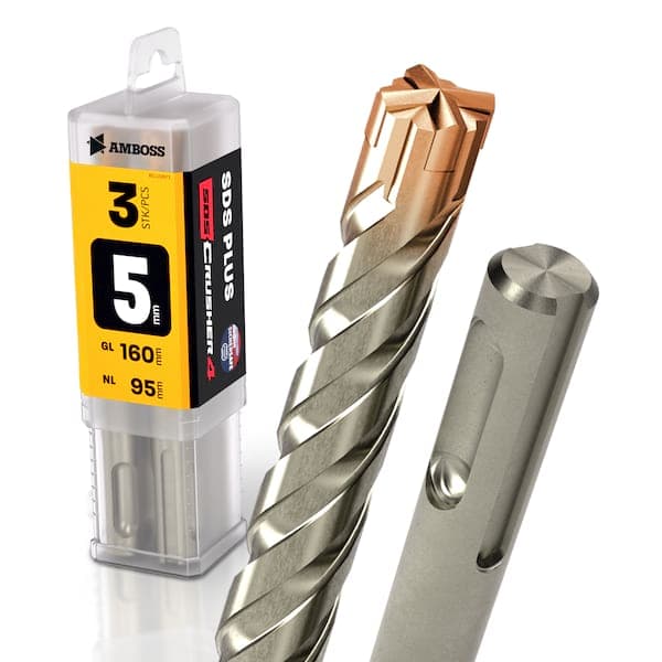 3x Bohrer SDS Plus Schaft - Ø:5 mm - GL: 160 mm