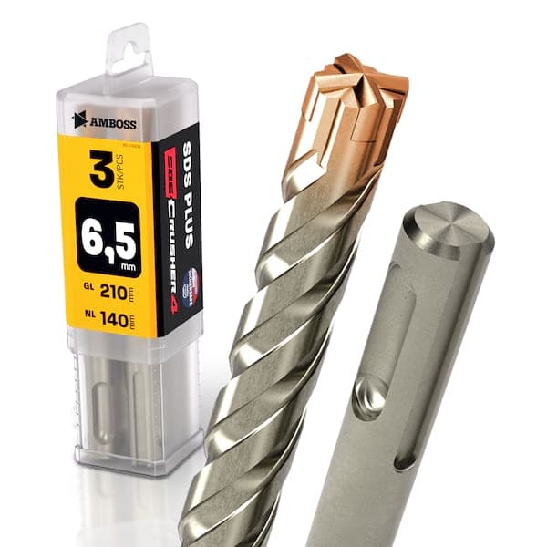 3x Bohrer SDS Plus Schaft - Ø:6.5 mm - GL: 210 mm