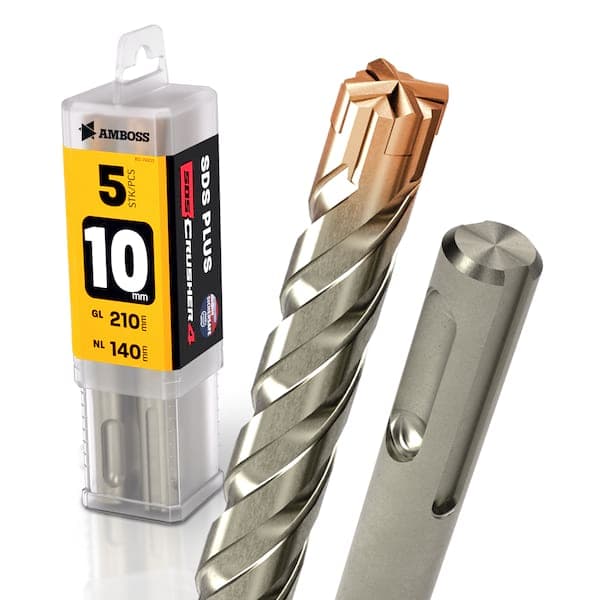 5x Bohrer SDS Plus Schaft - Ø:10 mm - GL: 210 mm