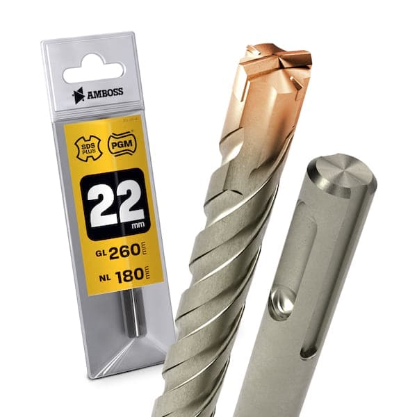 1x Bohrer SDS Plus Schaft - Ø:22 mm - GL: 260 mm