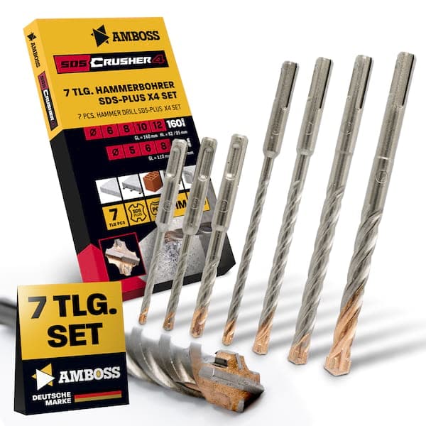 SDS-Plus 4 Schneider Set 7tlg GL110mm 5. 6. 8mm GL160mm 6. 8. 10. 12mm