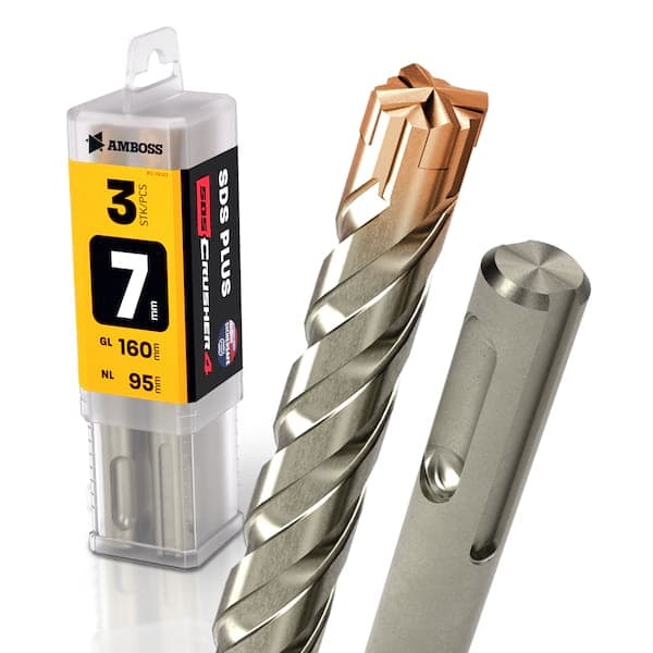 3x Bohrer SDS Plus Schaft - Ø:7 mm - GL: 160 mm
