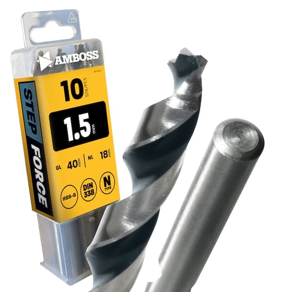 10 x  STEP Force Metallbohrer DIN 338 - Ø:1.5 mm