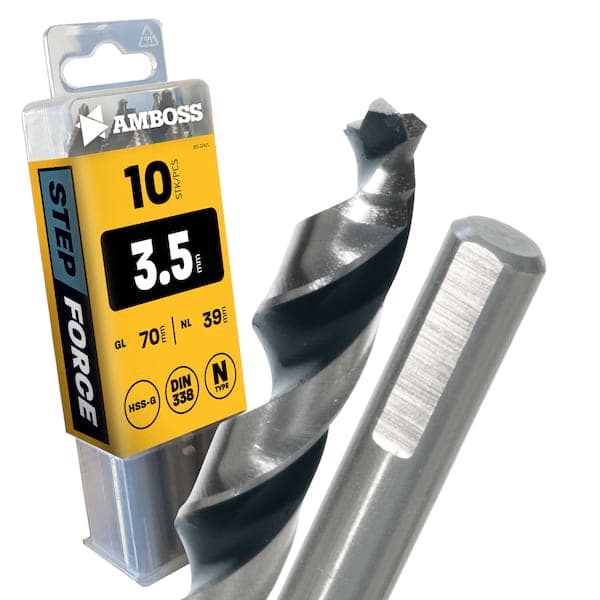 10 x HSS-G STEP Force Metallbohrer DIN 338 - Ø:3.5 mm