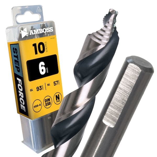 10 x STEP Force Metallbohrer DIN 338 - Ø:6 mm