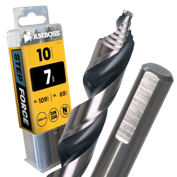 10 x HSS-G STEP Force Metallbohrer DIN 338 - Ø:7 mm