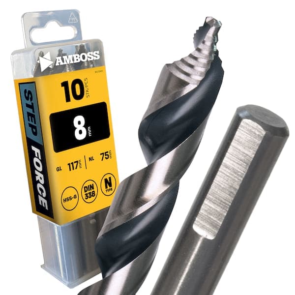 10 x HSS-G STEP Force Metallbohrer DIN 338 - Ø:8 mm