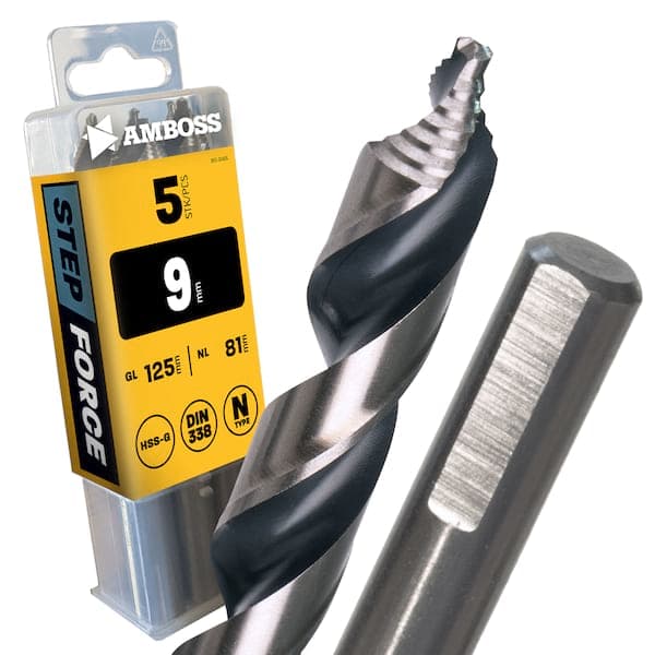 5 x HSS-G STEP Force Metallbohrer DIN 338 - Ø:9 mm