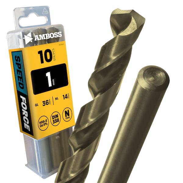 10 x HSS-ECo SPEED Force Metallbohrer DIN 338 - Ø:1 mm