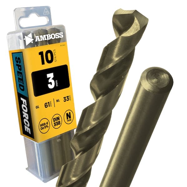 10 x HSS-ECo SPEED Force Metallbohrer DIN 338 - Ø:3 mm