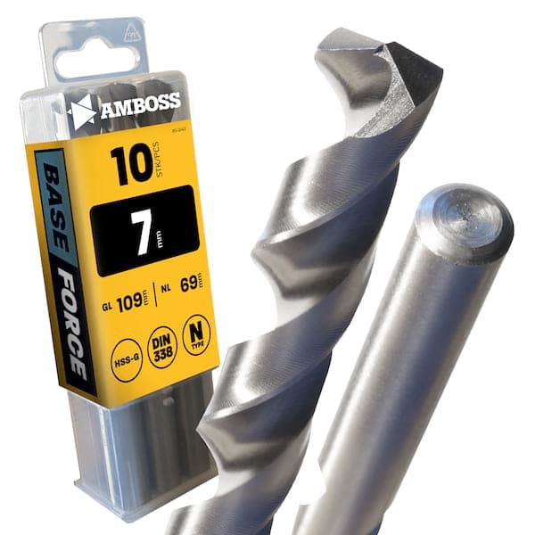 10 x HSS-G BASE Force Metallbohrer DIN 338 - Ø:7 mm