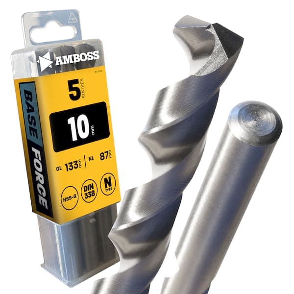 5 x HSS-G BASE Force Metallbohrer DIN 338 - Ø:10 mm