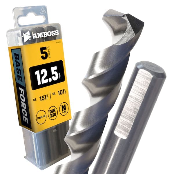 5 x HSS-G BASE Force Metallbohrer DIN 338 - Ø:12.5 mm