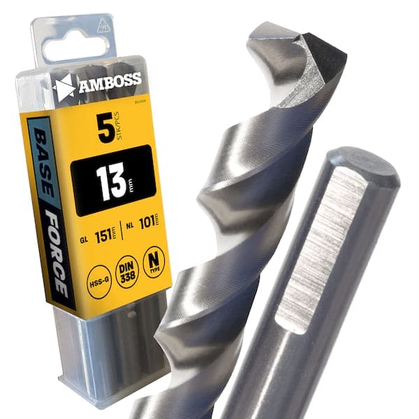 5 x HSS-G BASE Force Metallbohrer DIN 338 - Ø:13 mm