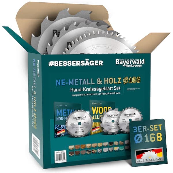 Bayerwald NE-METALL & HOLZ Ø168 Akku-Handkreissägeblatt Set