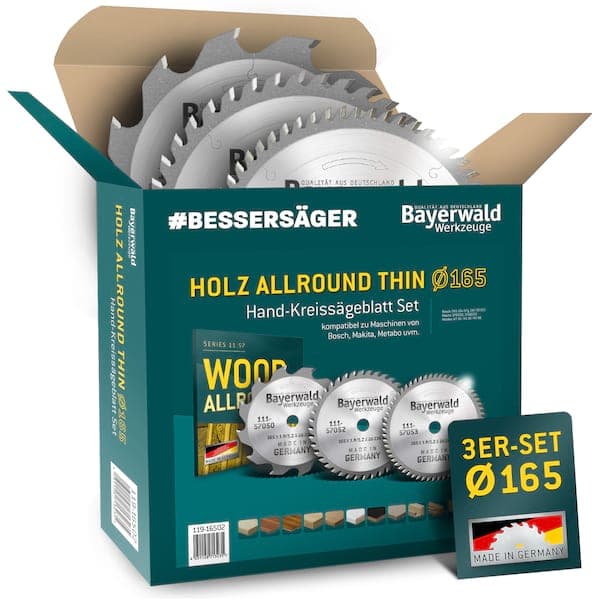 Bayerwald HOLZ ALLROUND Ø165 Akku-HandKreissägeblatt-Set