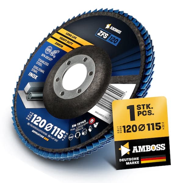 1x Amboss ZFS Fächerschleifscheibe Korn:120 Ø115mm