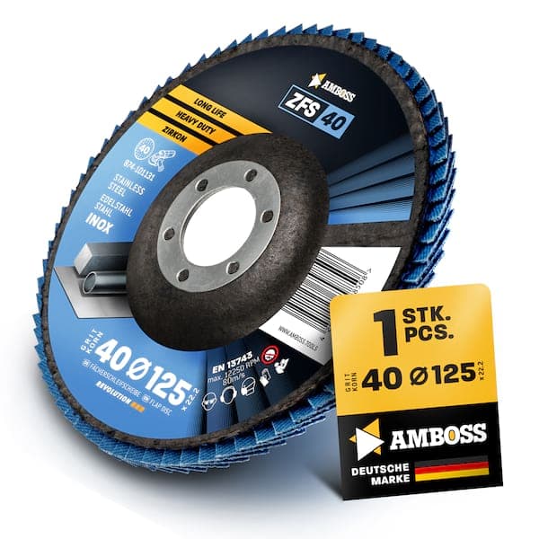 1x Amboss ZFS Fächerschleifscheibe Korn:40 Ø125mm