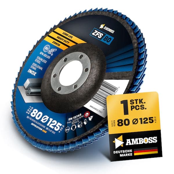 1x Amboss ZFS Fächerschleifscheibe Korn:80 Ø125mm