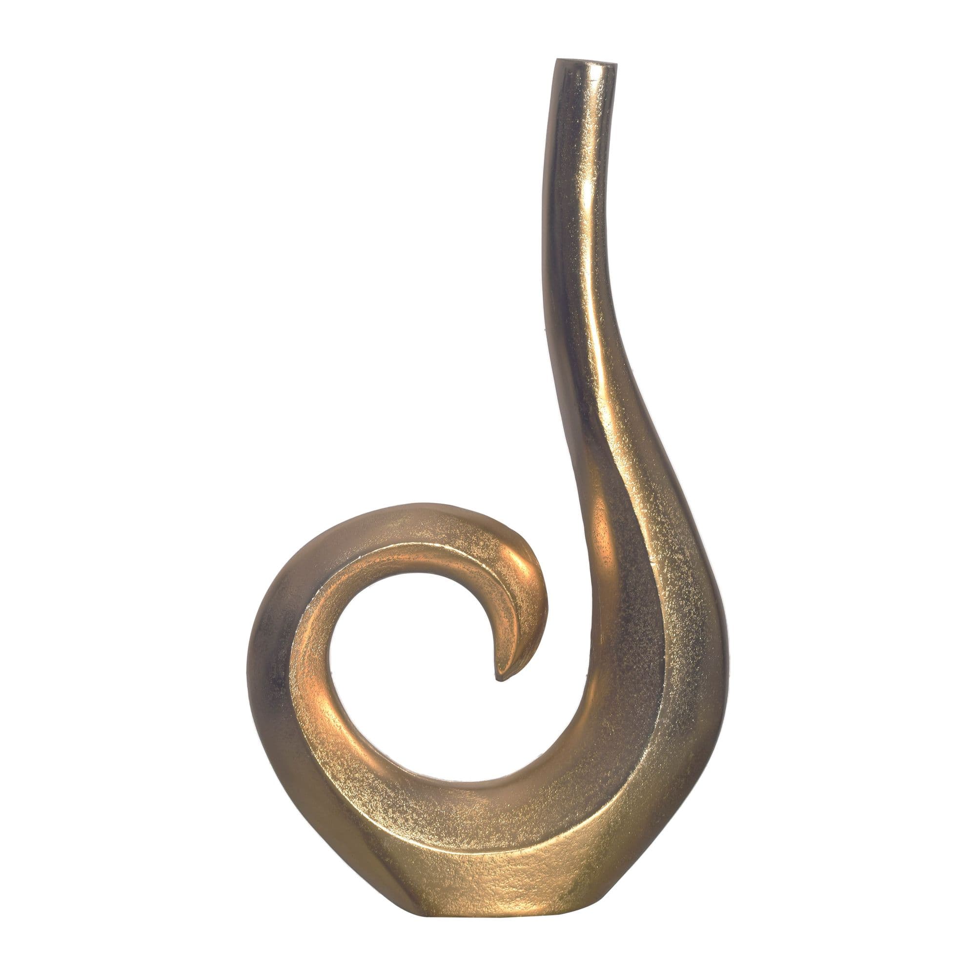 FineBuy Deko Vase 47 cm Aluminium Spirale Blumenvase Modern Klein, Dekovase Extravagant für Blumen, Alu Tischvase Wohndeko Tischdeko Handgefertigt