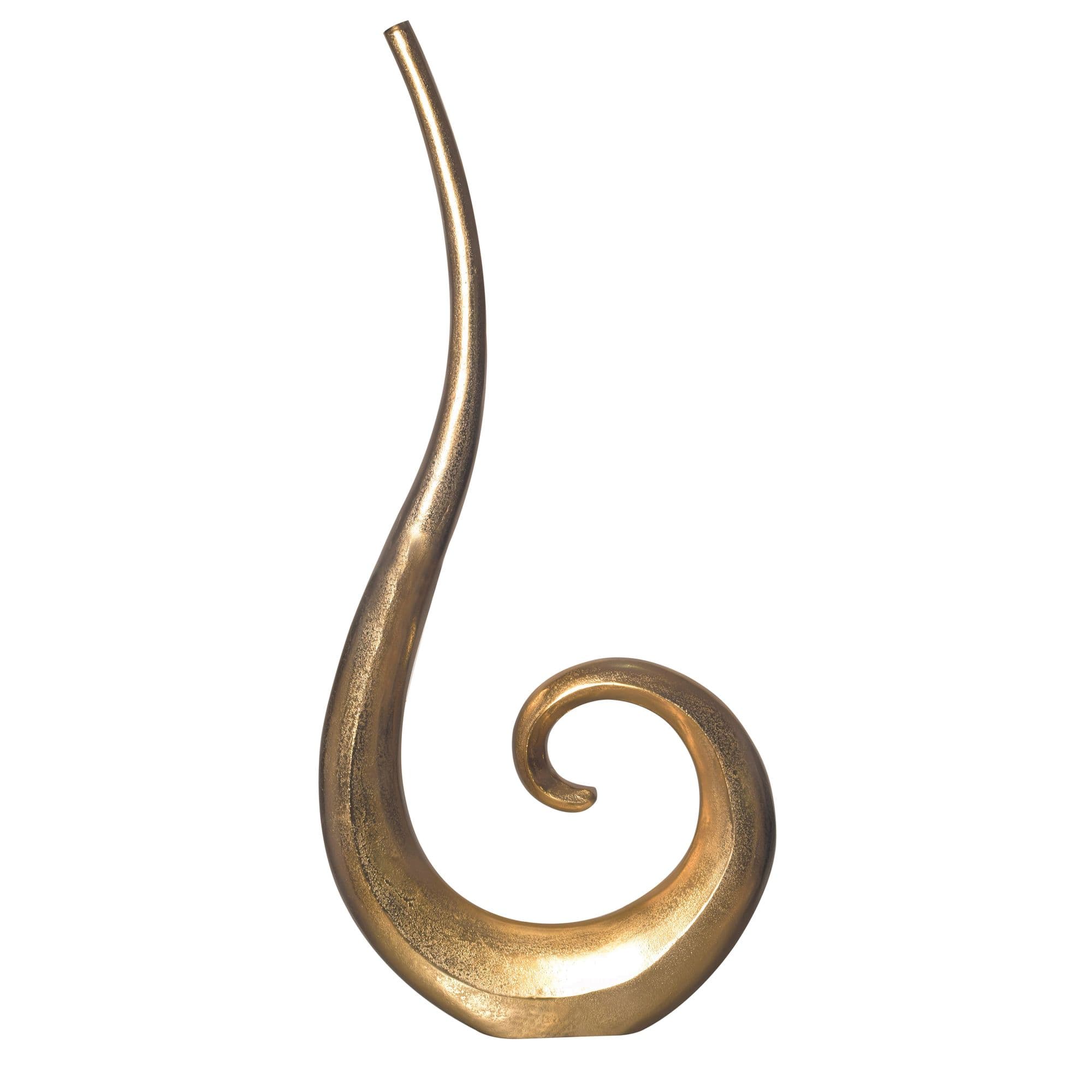 FineBuy Deko Vase 100 cm Aluminium Spirale Blumenvase Modern Groß, Dekovase Extravagant für Blumen, XXL Alu Bodenvase Metall Wohndeko Handgefertigt