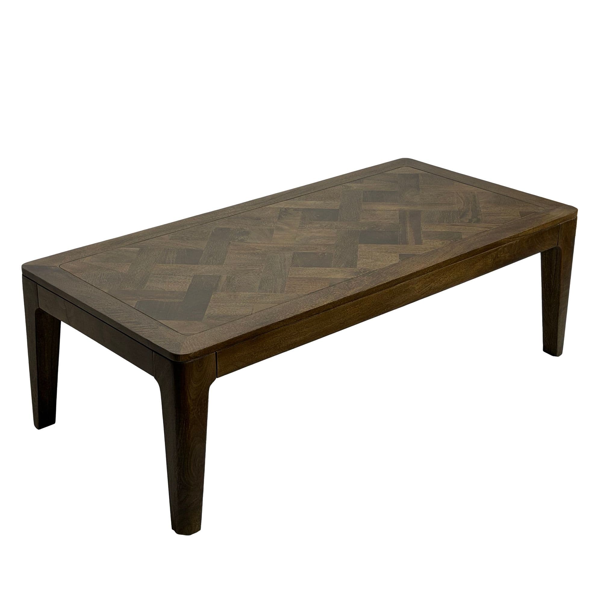 FineBuy Couchtisch 120 x 60 cm Massivholz Mango - Wohnzimmertisch Rechteckig - Sofatisch Modern Holz - Design Wohnzimmer Tisch Handmade