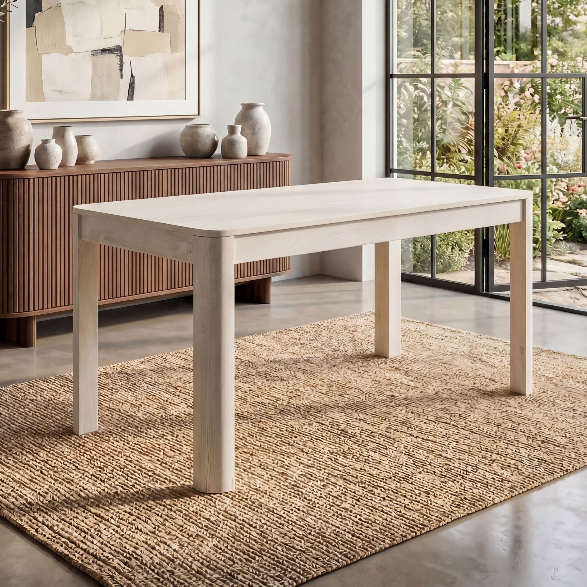 FineBuy Esstisch Massivholz Mango 120x60 cm White Wash - Rechteckiger Esszimmertisch Holz - Küchentisch modern für 4 bis 6 Personen - Stabiler Holztisch - Tisch für Esszimmer Bistrotisch Handmade