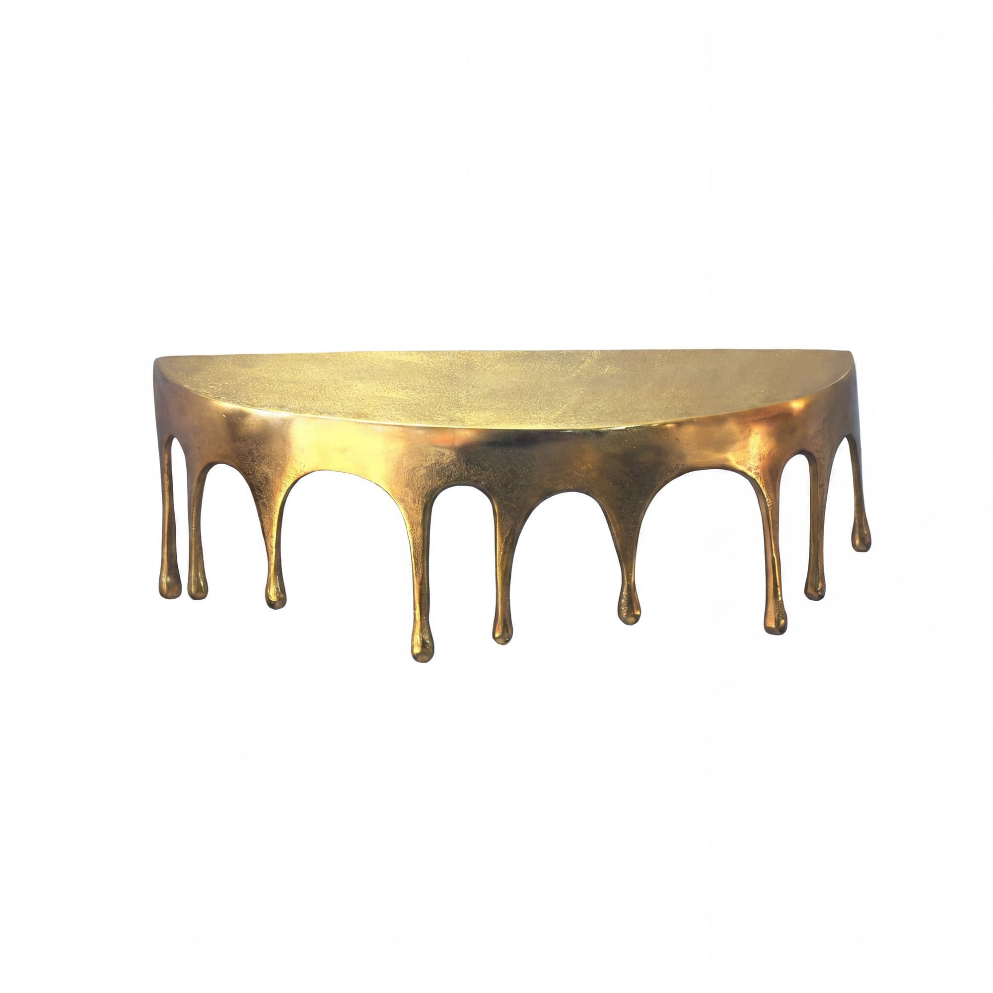 FineBuy Wandregal Aluminium Gold Tropfen Optik - Ausgefallenes Hängeregal Metall - Design Drops Schweberegal Alu - Modernes Wandboard Dekoregal Handmade