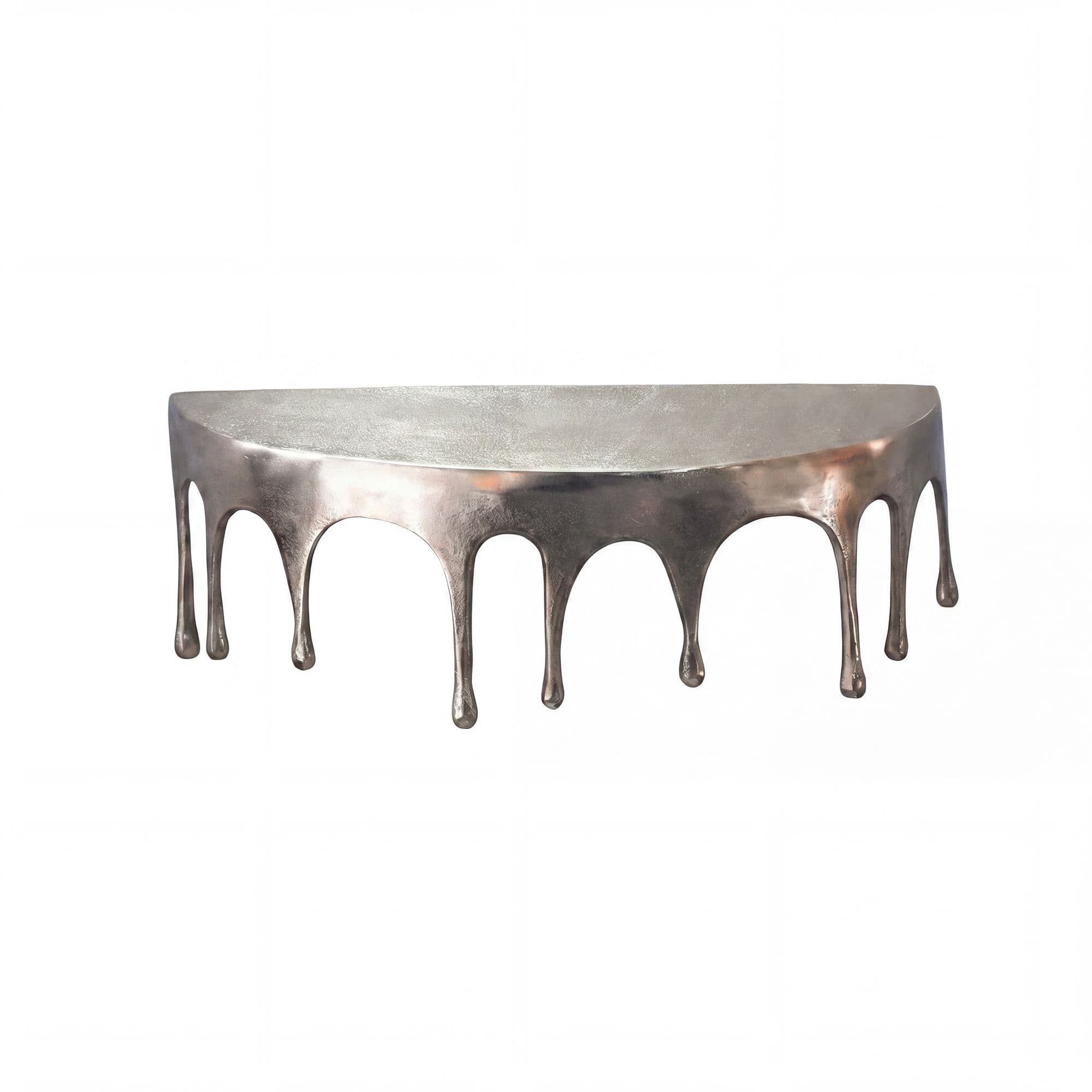 FineBuy Wandregal Aluminium Silber Tropfen Optik - Ausgefallenes Hängeregal Metall - Design Drops Schweberegal Alu - Modernes Wandboard Dekoregal Handmade