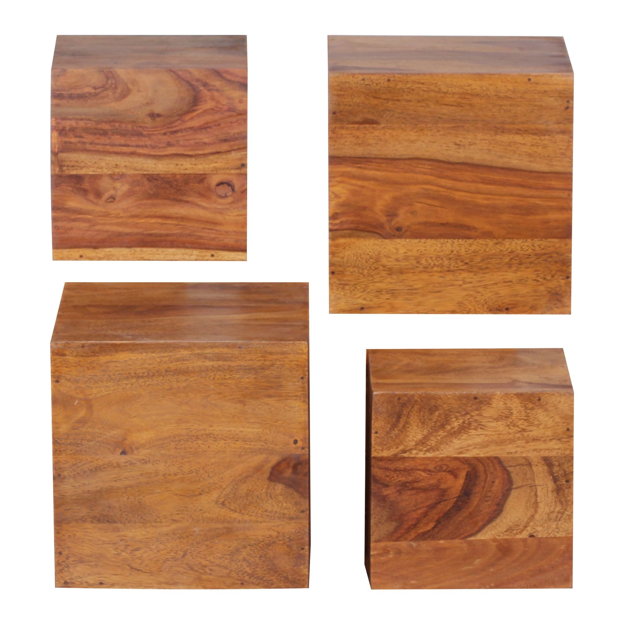FineBuy 4er Set Wandregale Massivholz Holzregal Landhaus Hängeregal 25 cm und 20 cm Echtholz Wandboard