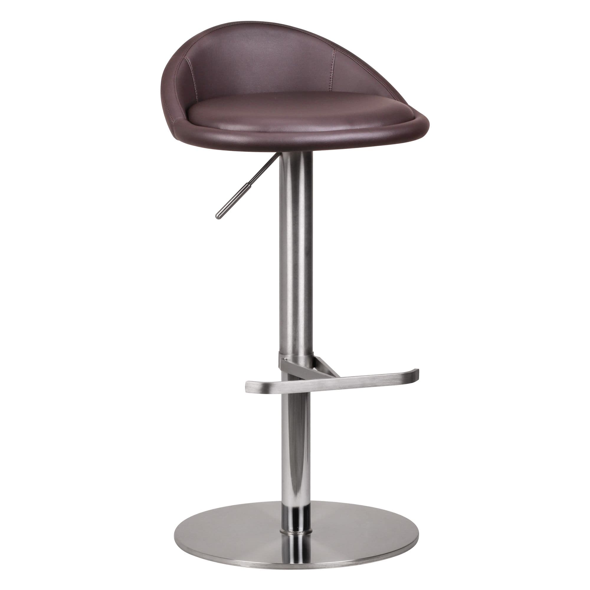 FineBuy Barhocker Edelstahl höhenverstellbare Sitzhöhe 54-79 cm, Design Barstuhl mit Rückenlehne, Bistrohocker Barsitz Gepolstert, Thekenhocker 360° Drehbar, Tresenstuhl Modern