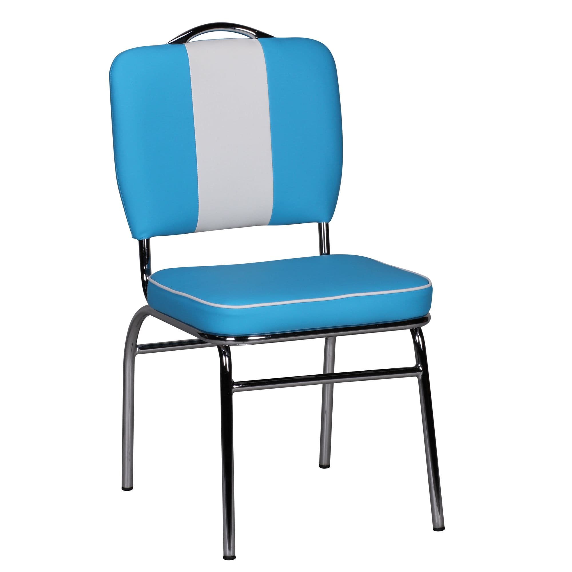 FineBuy Esszimmerstuhl American Diner 50er Jahre Retro Stuhl, Sitzfläche mit Rückenlehne, Sitzhöhe 47 cm