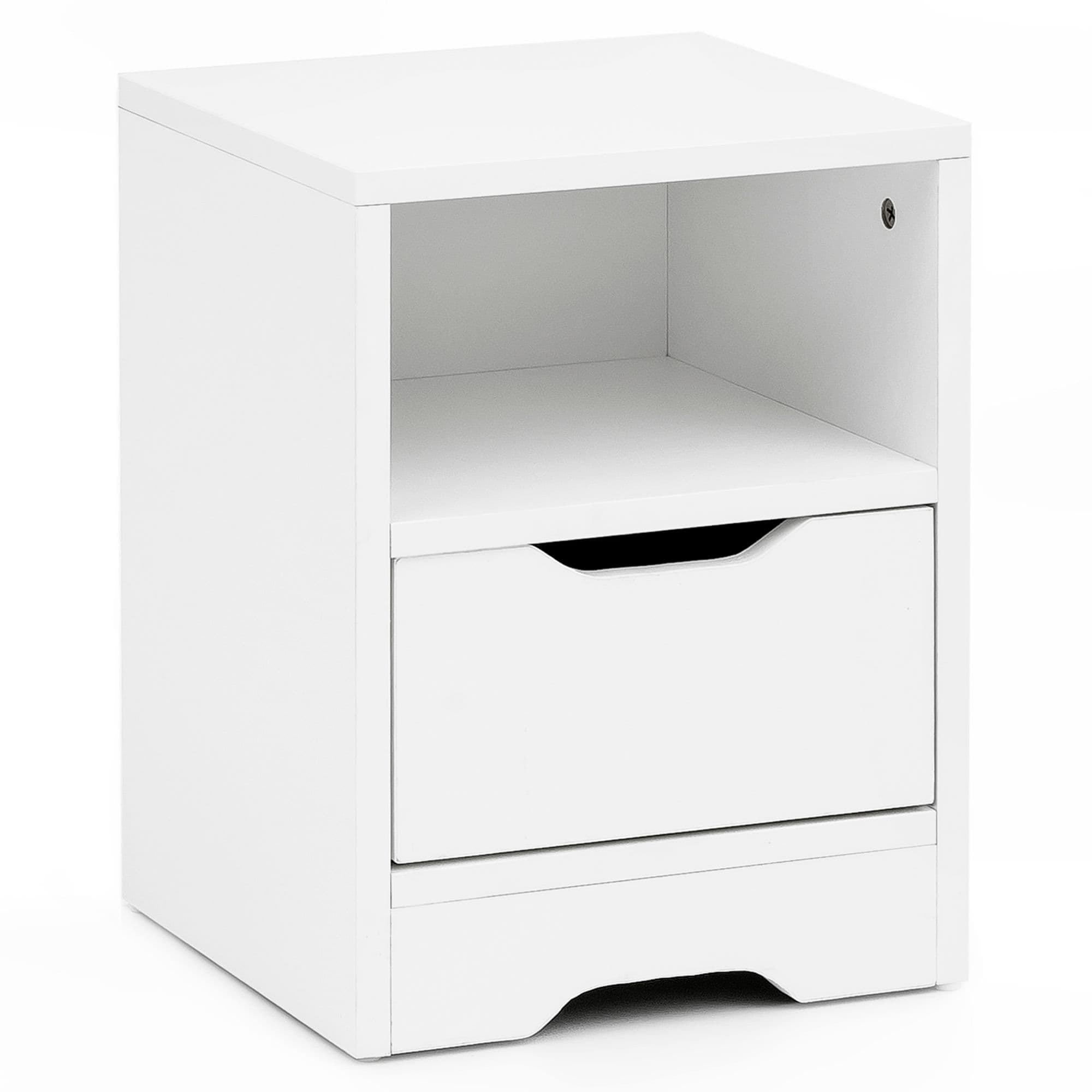 FineBuy Nachtkonsole SV51475 31x43x31 cm 1 Schublade und Ablagefach, Nachtkommode mit Stauraum, Nachttisch Schlicht Modern, Nachtschränkchen Klein, Bettkommode Schlafzimmer