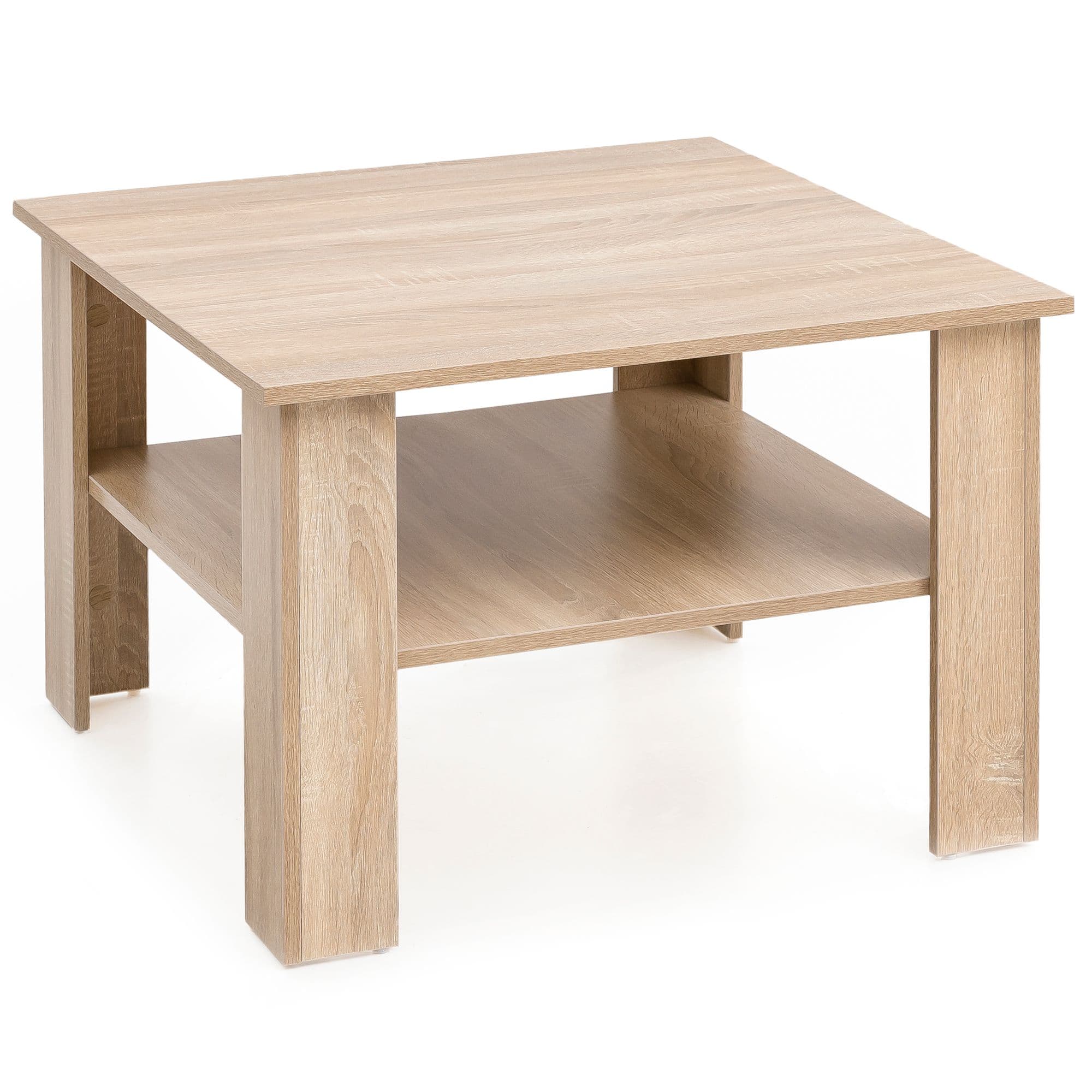 FineBuy Couchtisch SV51868 Holz 60 x 42 x 60 cm Design Holztisch mit Ablage, Wohnzimmertisch Coffee Table, Sofatisch Loungetisch, Kaffeetisch Stubentisch mit Stauraum, Tisch Wohnzimmer