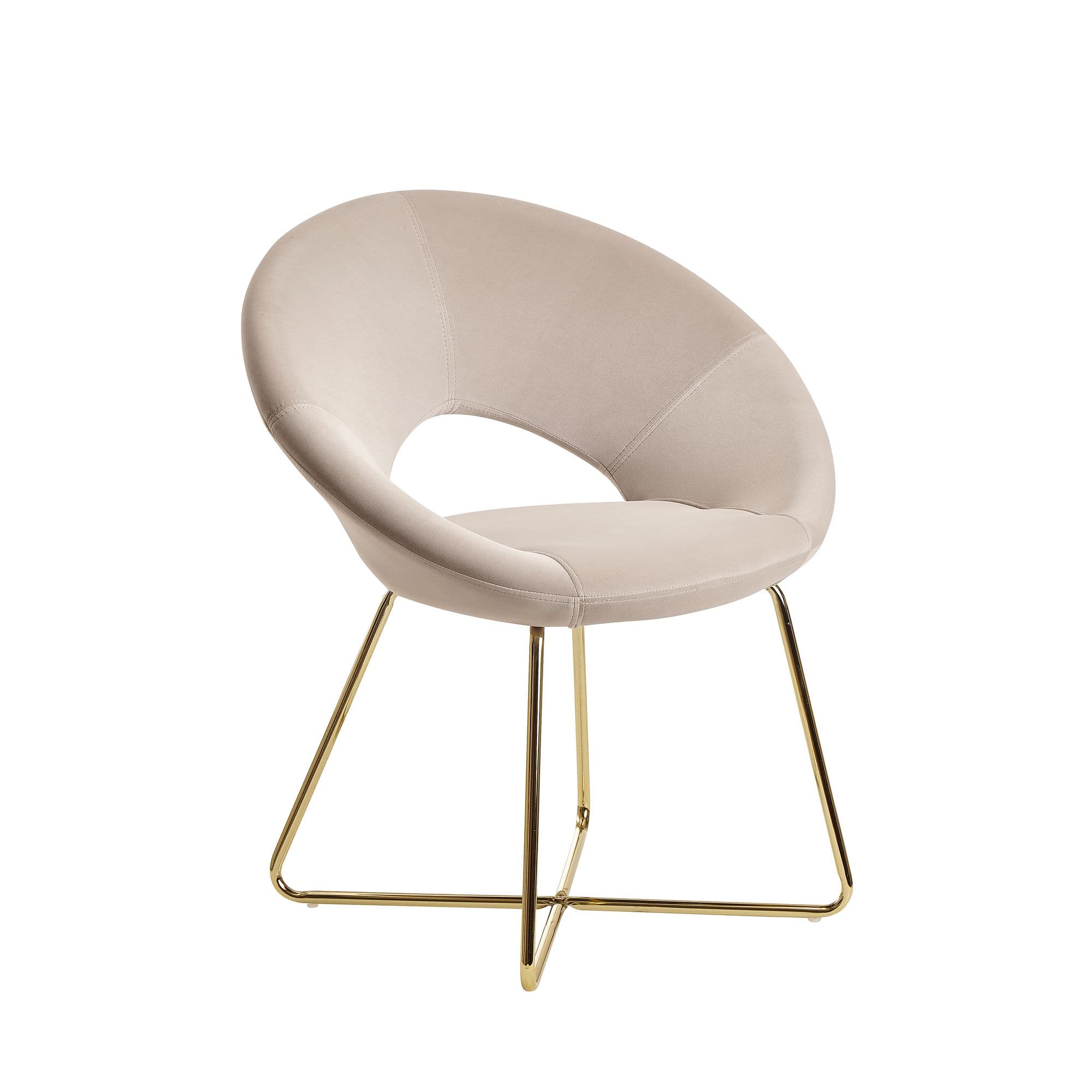 FineBuy Esszimmerstuhl Samt Küchenstuhl mit goldenen Beinen, Schalenstuhl Stoff / Metall, Design Polsterstuhl, Stuhl Esszimmer Gepolstert