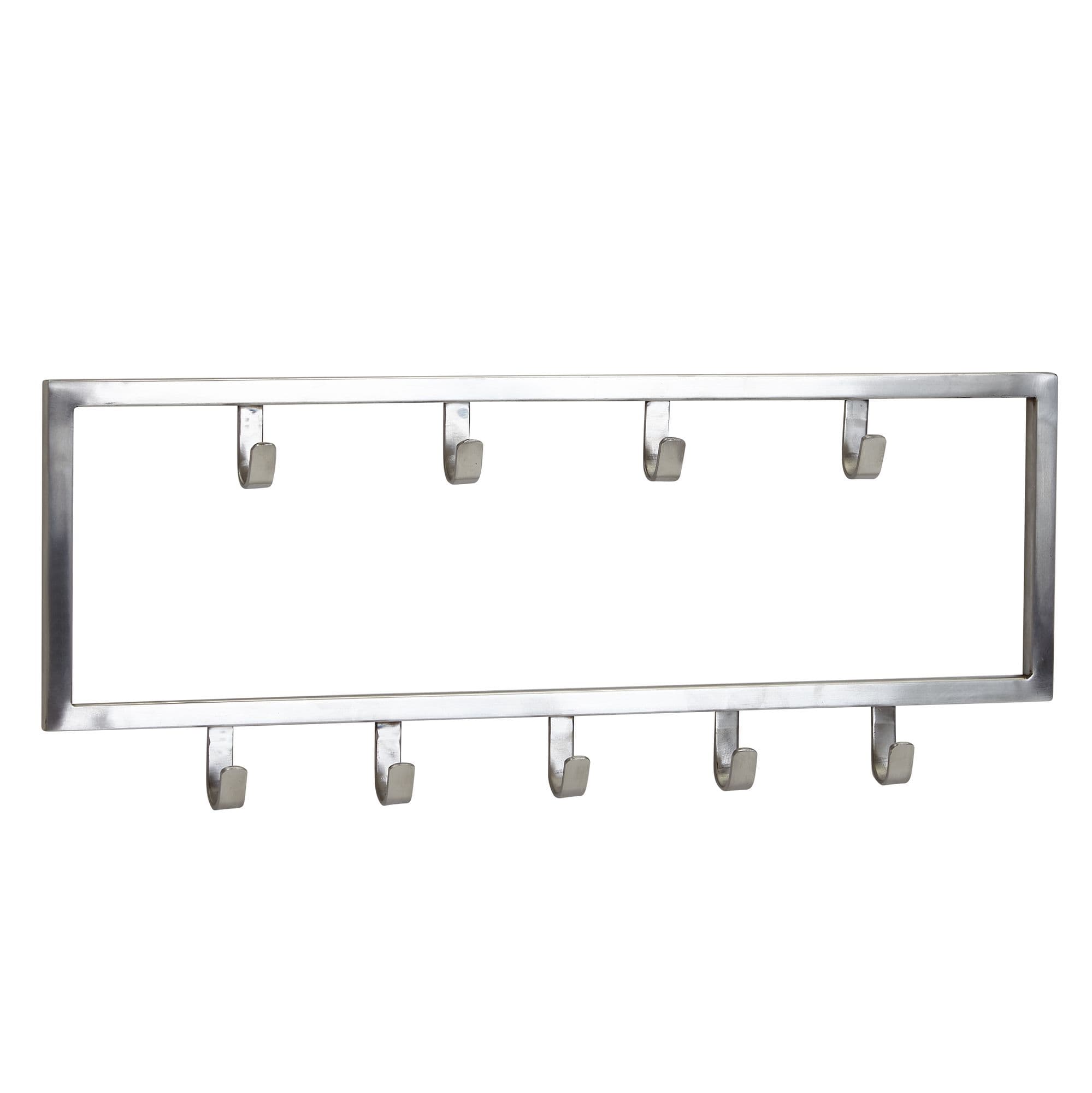 FineBuy Wandgarderobe Metall Silber - Design Garderobenpaneel - Wand Garderobenleiste mit Hakenleiste -  Kleiderhaken