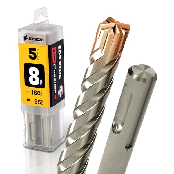 5x Bohrer SDS Plus Schaft - Ø:8 mm - GL: 160 mm