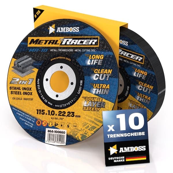 10x Amboss Metal Racer Trennscheibe | Ø115 mm - 1 mm - 22.23 mm |