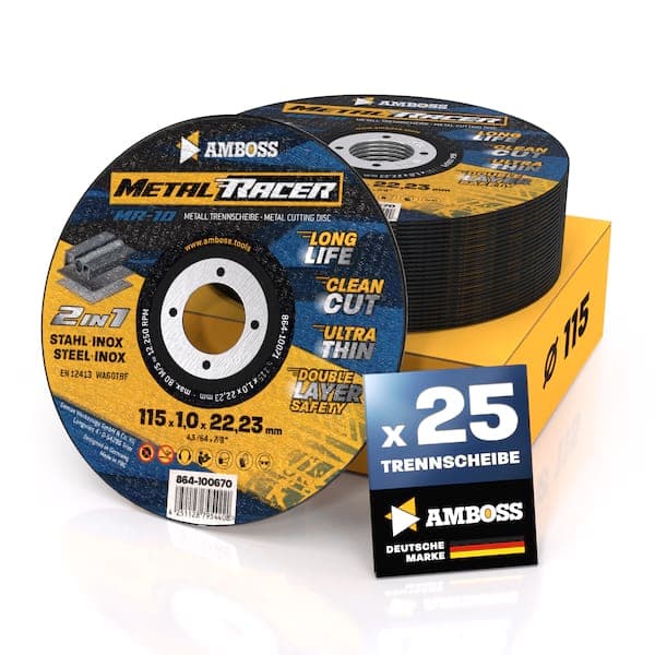 25x Amboss Metal Racer Trennscheibe | Ø115 mm - 1 mm - 22.23 mm |