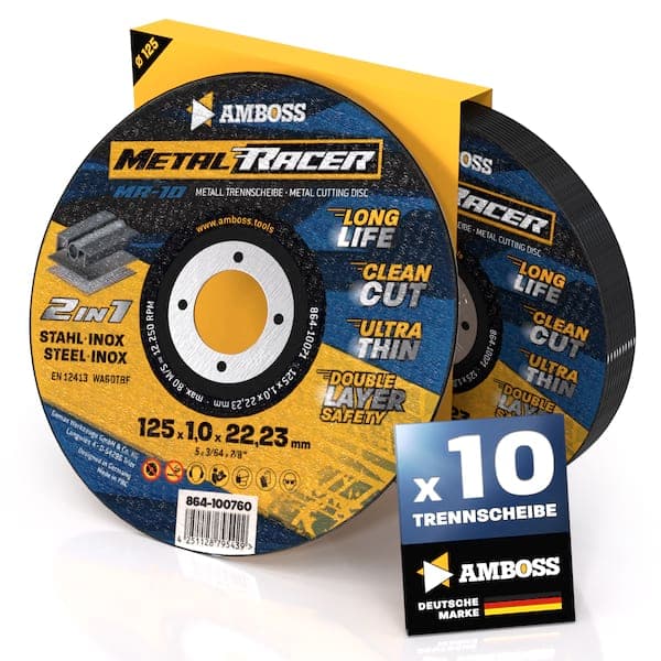 10x Amboss Metal Racer Trennscheibe | Ø125 mm - 1 mm - 22.23 mm |