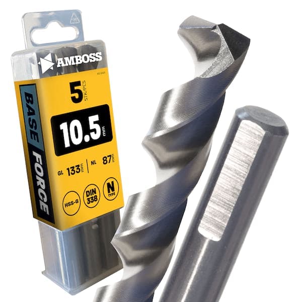 5 x HSS-G BASE Force Metallbohrer DIN 338 - Ø:10.5 mm