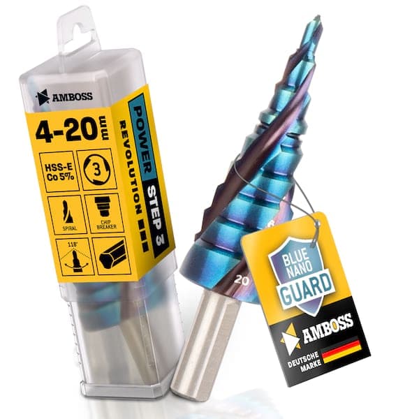 AMBOSS Stufenbohrer HSS-E Co 5% D:4-6-8-10-12-14-16-18-20mm TiAlSiN nano blue coating