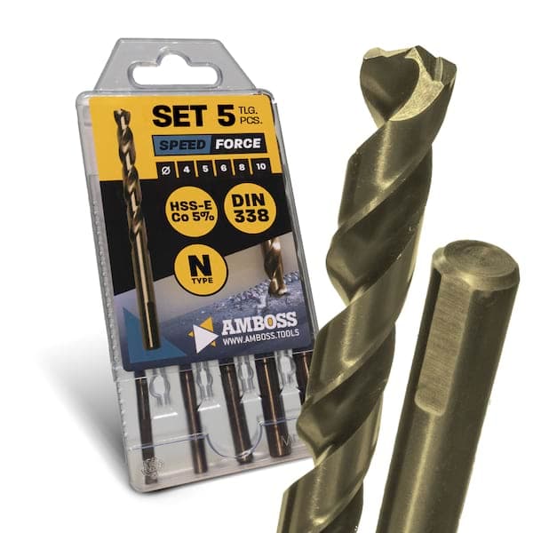 5-tlg. Speed Force Set Spiralbohrer HSS-E Co5 % DIN 338 (Ø 4-10 mm)
