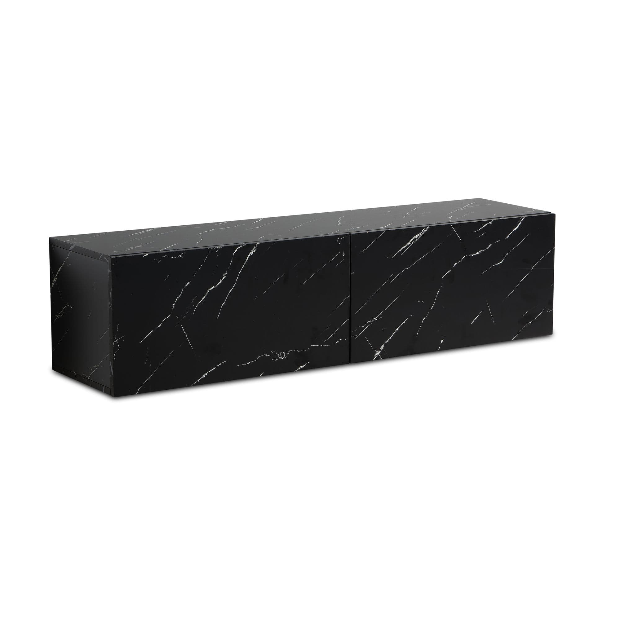 FineBuy Lowboard Hängend Marmor-Optik 120x30x30 cm TV-Schrank, Design Fernsehtisch mit Klapptüren Modern, Fernsehschrank Wand, TV-Kommode Fernsehkommode zum Aufhängen