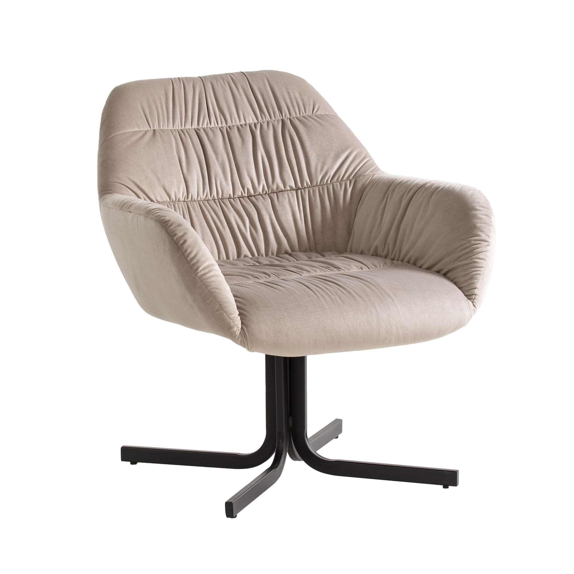 FineBuy Loungesessel Samt Design Clubsessel mit Metallbeine, Schalenstuhl gepolstert mit Rückenlehne, Cocktailsessel Lounge Armlehnen, Sessel mit Stoffbezug