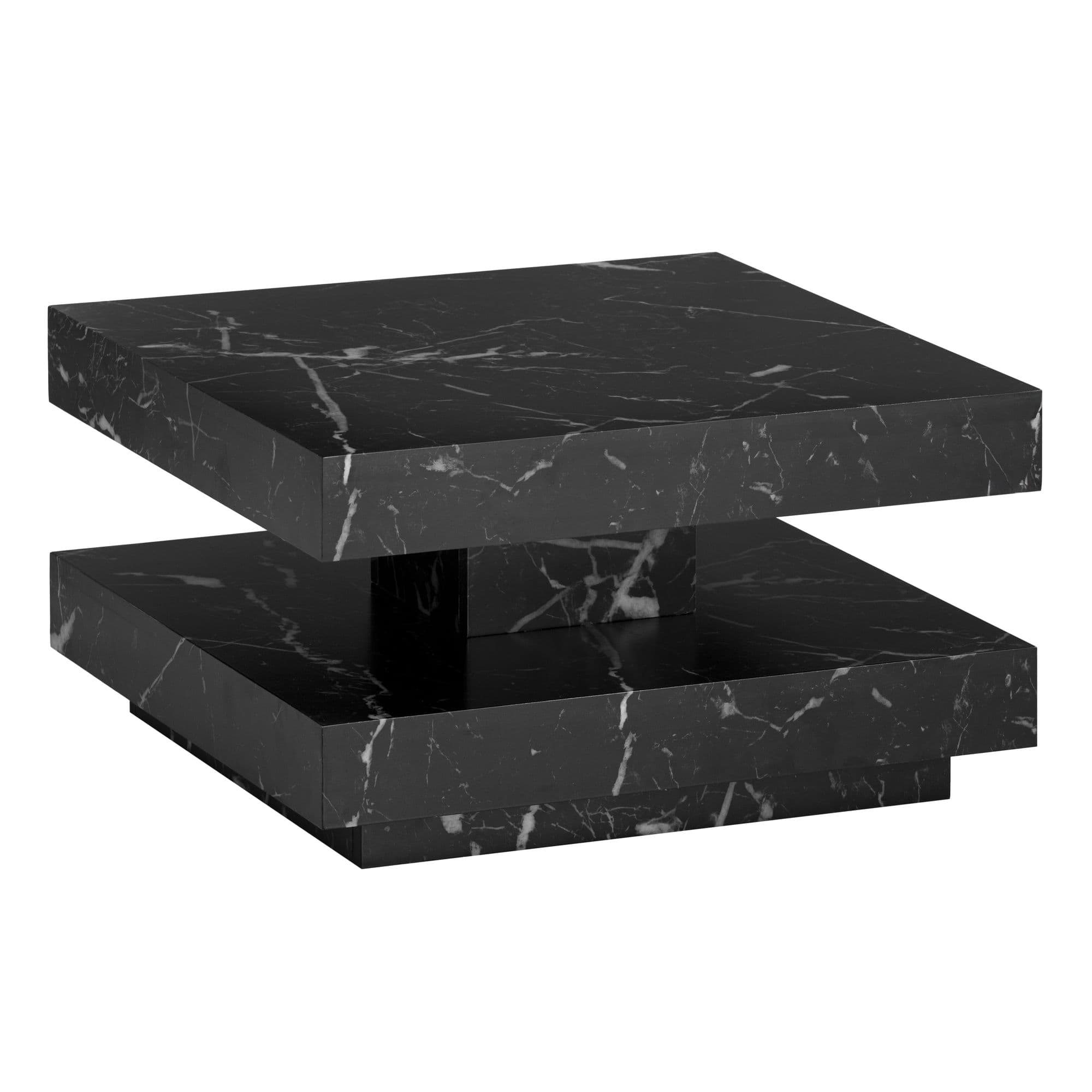 FineBuy Couchtisch 60x60x34 cm Sofatisch Modern, Design Wohnzimmertisch mit Stauraum Quadratisch, Loungetisch Klein, Kaffeetisch