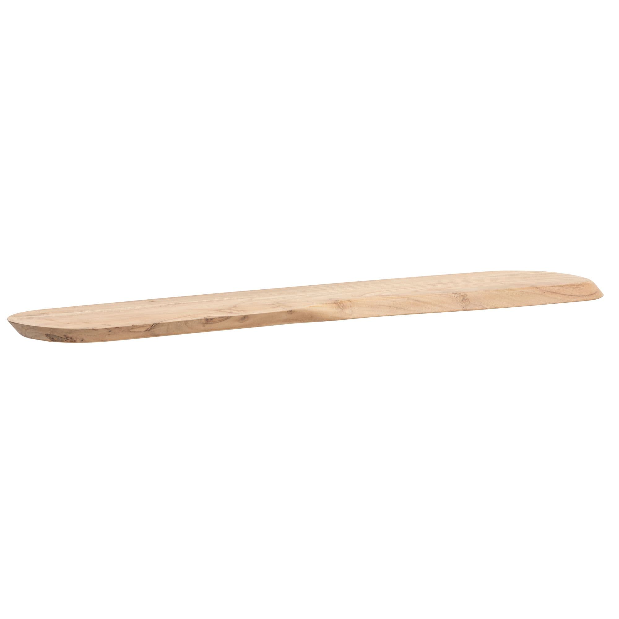 FineBuy Wandregal Akazie Massivholz - Schwebendes Design Regal für die Wand Holz massiv - Hängeregal in organischer Form - Wandboard aus Echtholz