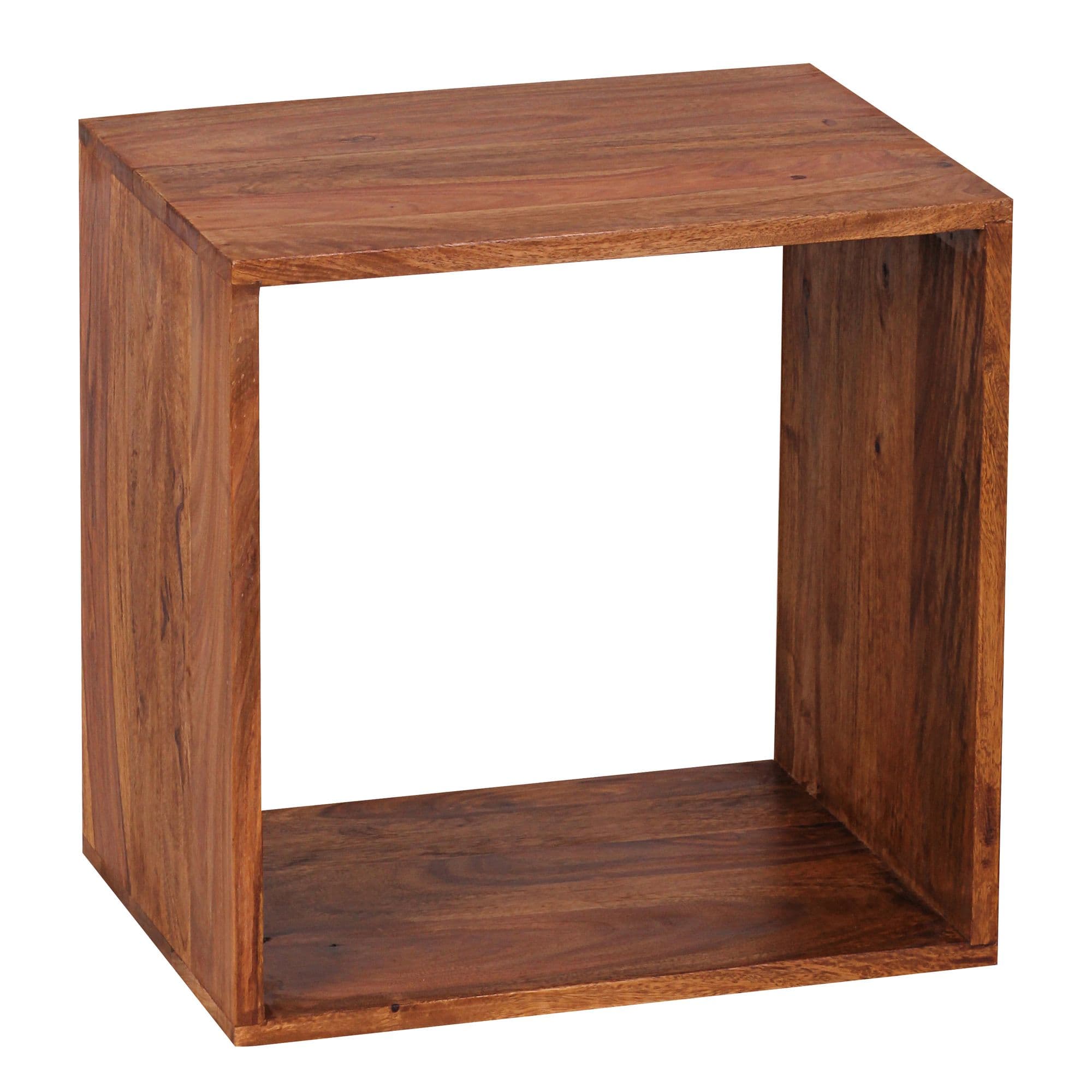 FineBuy Standregal Massivholz 43,5 cm Cube Regal Holzregal Naturprodukt Beistelltisch Landhausstil