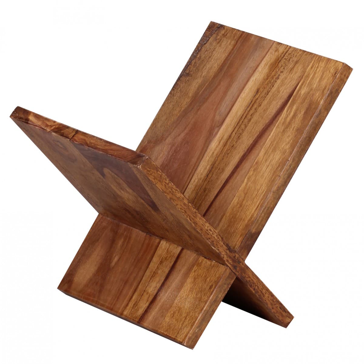 FineBuy Zeitungsständer Massivholz X-Form 31 cm Zeitschriftenständer Design Prospekthalter Landhaus Buchständer